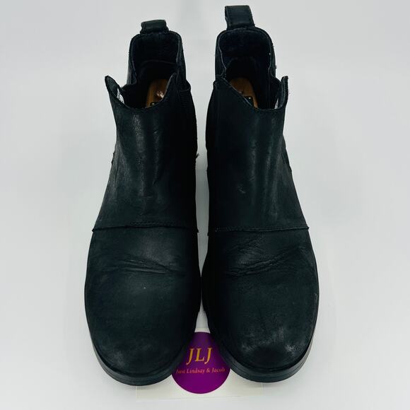 Sorel Women's Emelie Chelsea Black Waterproof Leather Ankle Boots Size 8 - Picture 3 of 11